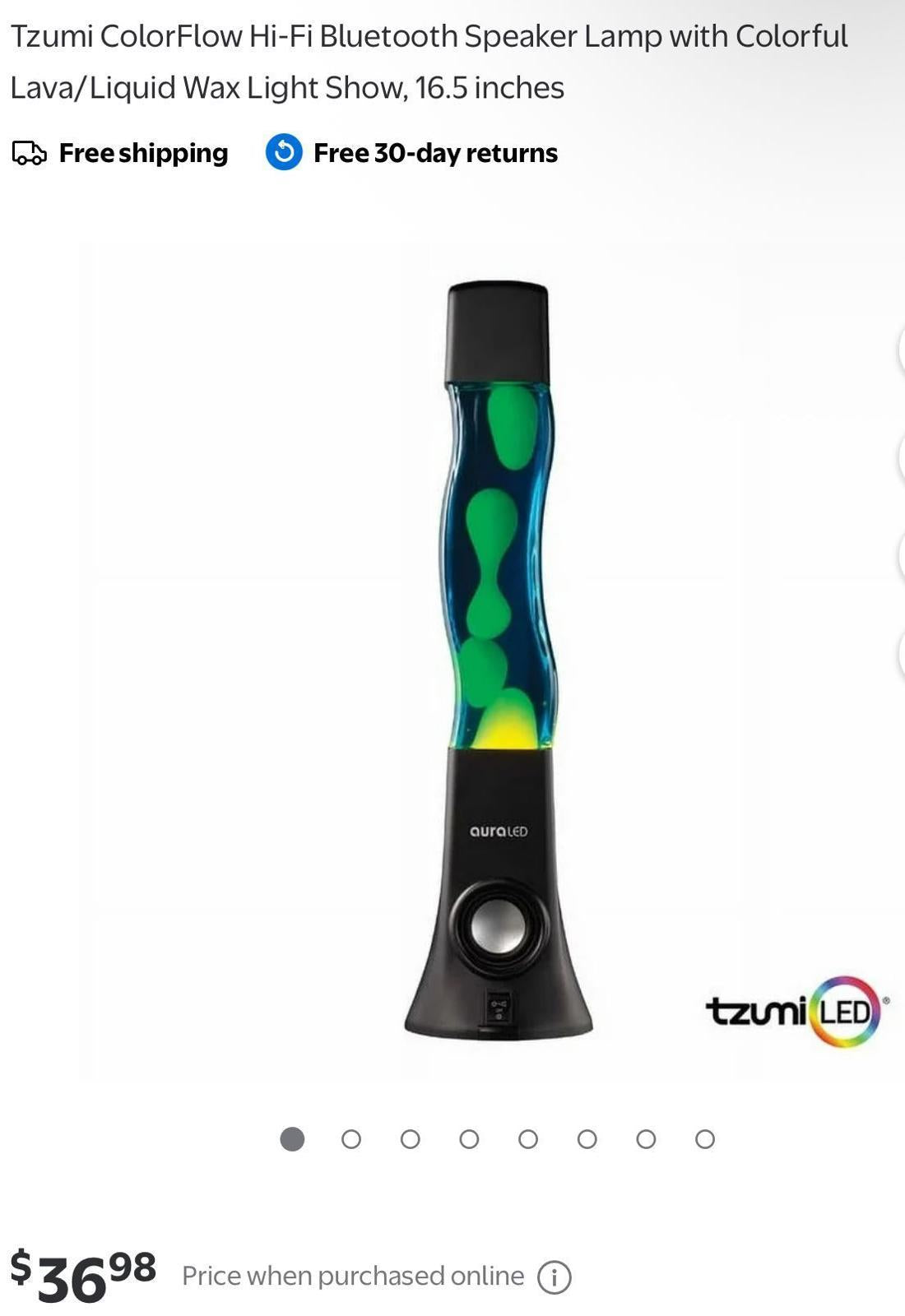 (NEW, MSRP $39) ColorFlow Bluetooth Speaker Lava Lamp Light Show, 16.5 inches