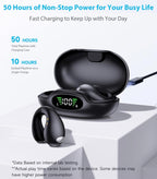 (MSRP $38.99) Boytond Ultra Open-Ear Bone Conduction Earbuds – Clip-On, 10h Play