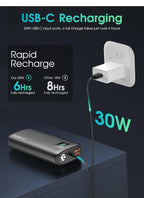 (NEW MSRP $39.99) Power Bank QC4.0+PD USB-C w/ LED Display & Flashlight