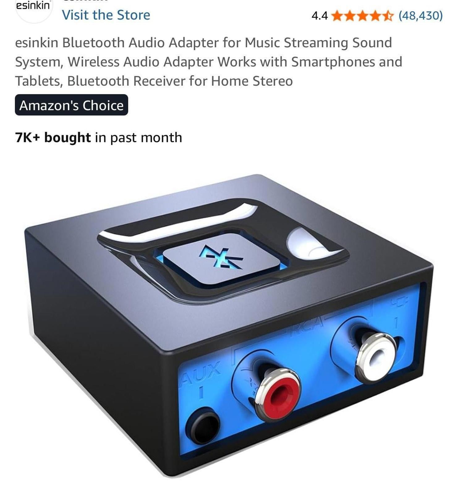 (NEW MSRP $29.99) Bluetooth audio adapter, wireless receiver for phones, tablets