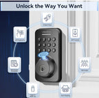 (NEW MSRP $69.99) Fingerprint Keypad Deadbolt with Handle Set, Keyless Door Lock