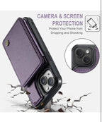 (NEW, MSRP $16.99) iPhone 15 Wallet Case with Card Holder, RFID Block, Kickstand
