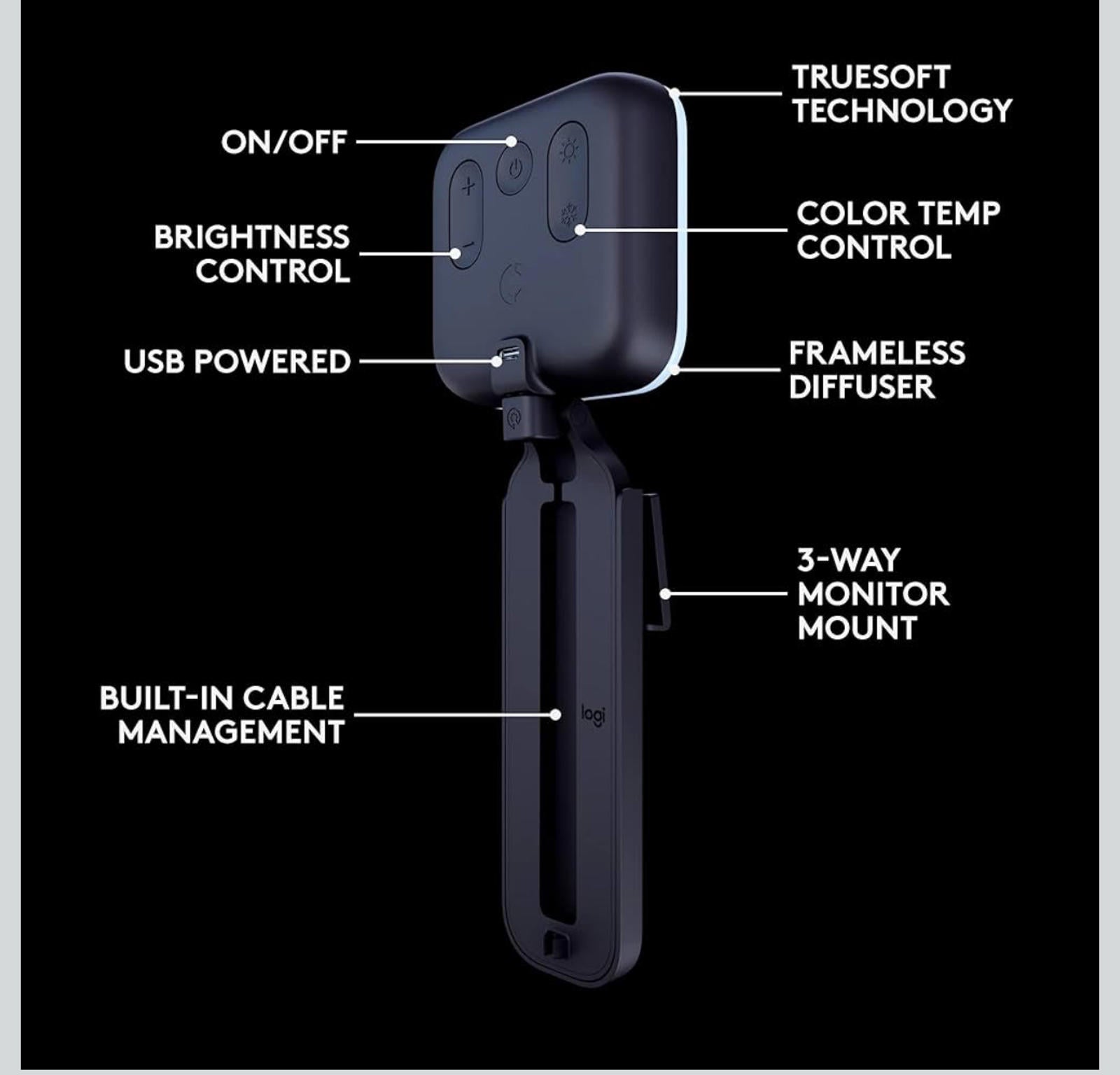 (NEW MSRP $69.99) Logitech Litra Glow Premium LED Streaming Light w/TrueSoft