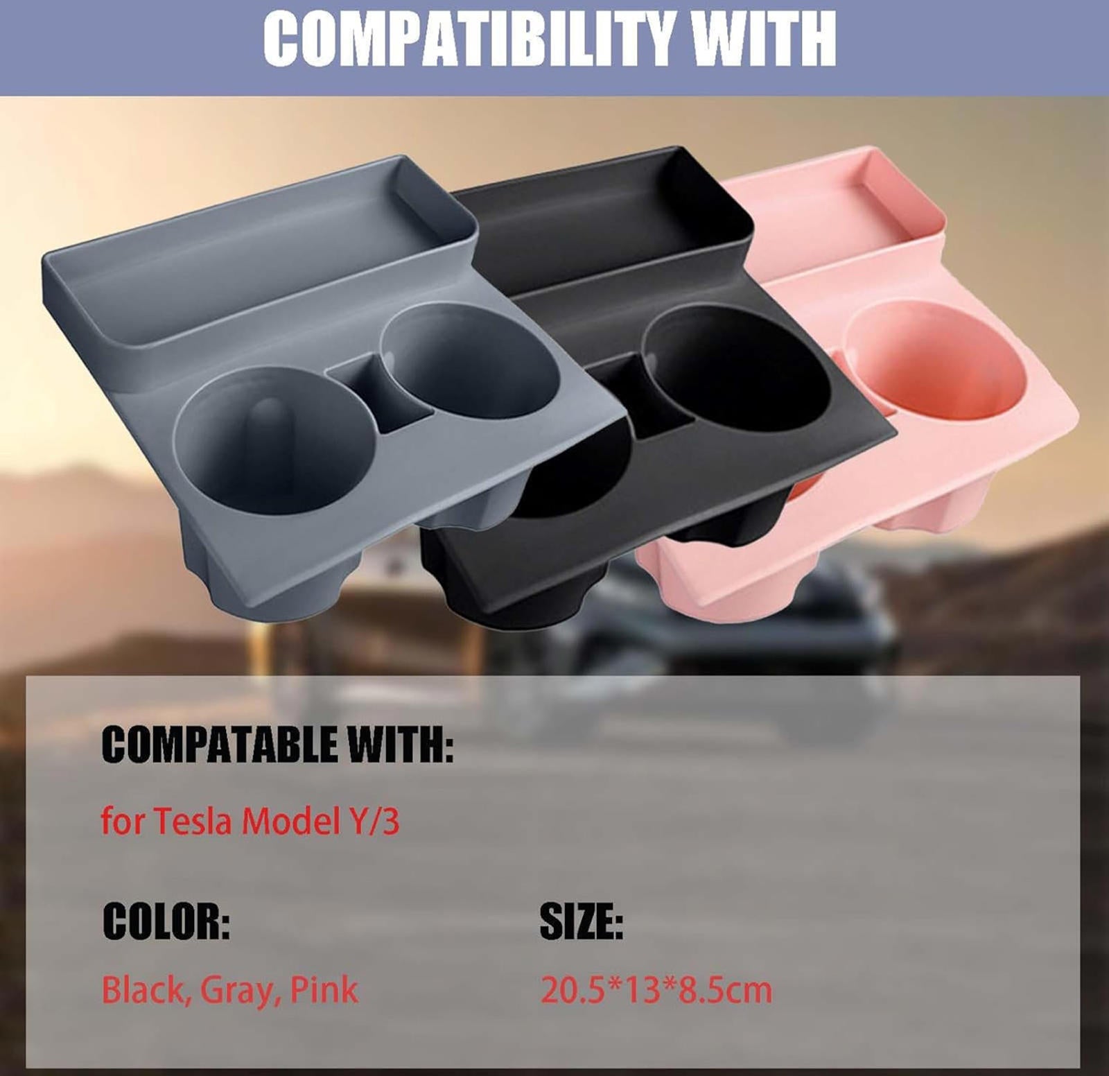 (MSRP $24.99) Silicone Center Console Storage Tray – Fits Tesla Model 3/Y
