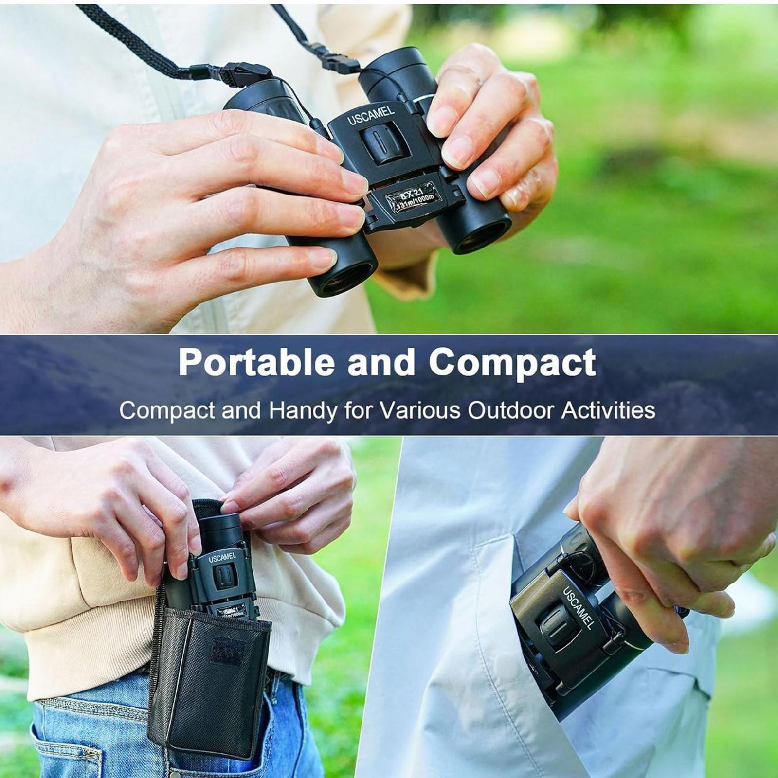 (NEW MSRP $19.99) USCAMEL 8×21 Compact Binoculars with BAK4 Prism & Easy Focus