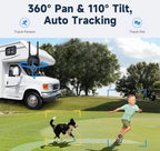 (MSRP $39.99) 2K Outdoor PTZ Security Camera, Motion Tracking & 2-Way Audio