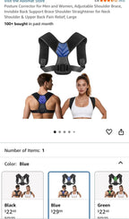 (MSRP $29.99) Adjustable Invisible Posture Corrector – Unisex Shoulder Brace