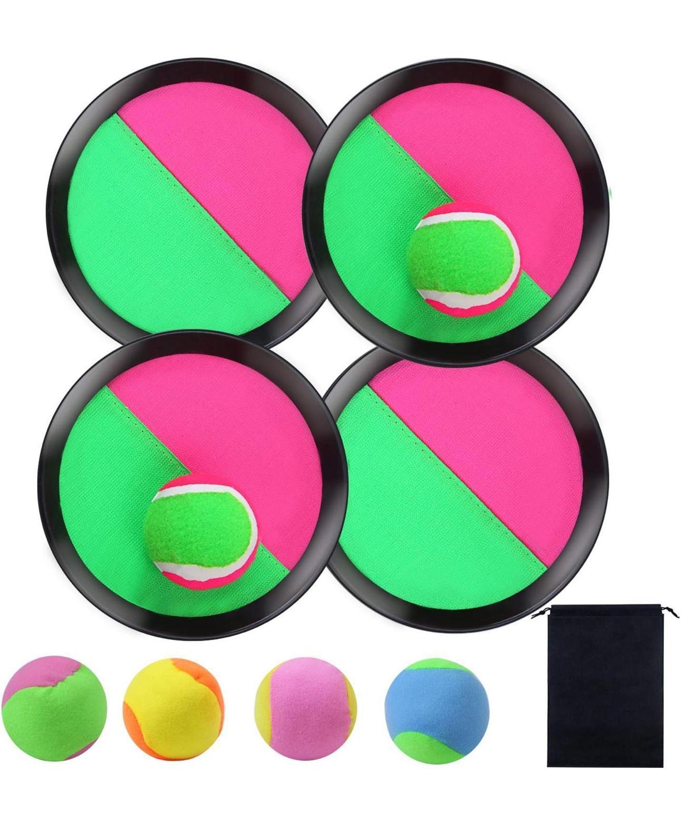 (NEW, MSRP $15.99) Aneco Toss u0026 Catch Paddle Game Set: 4 Paddles, 6 Balls