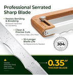 (NEW MSRP $39.99) Keechee Adjustable Bread Slicer Bread Knife 9″ Serrated Blade