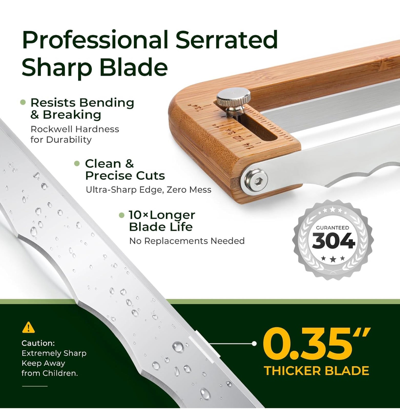 (NEW MSRP $39.99) Keechee Adjustable Bread Slicer Bread Knife 9″ Serrated Blade