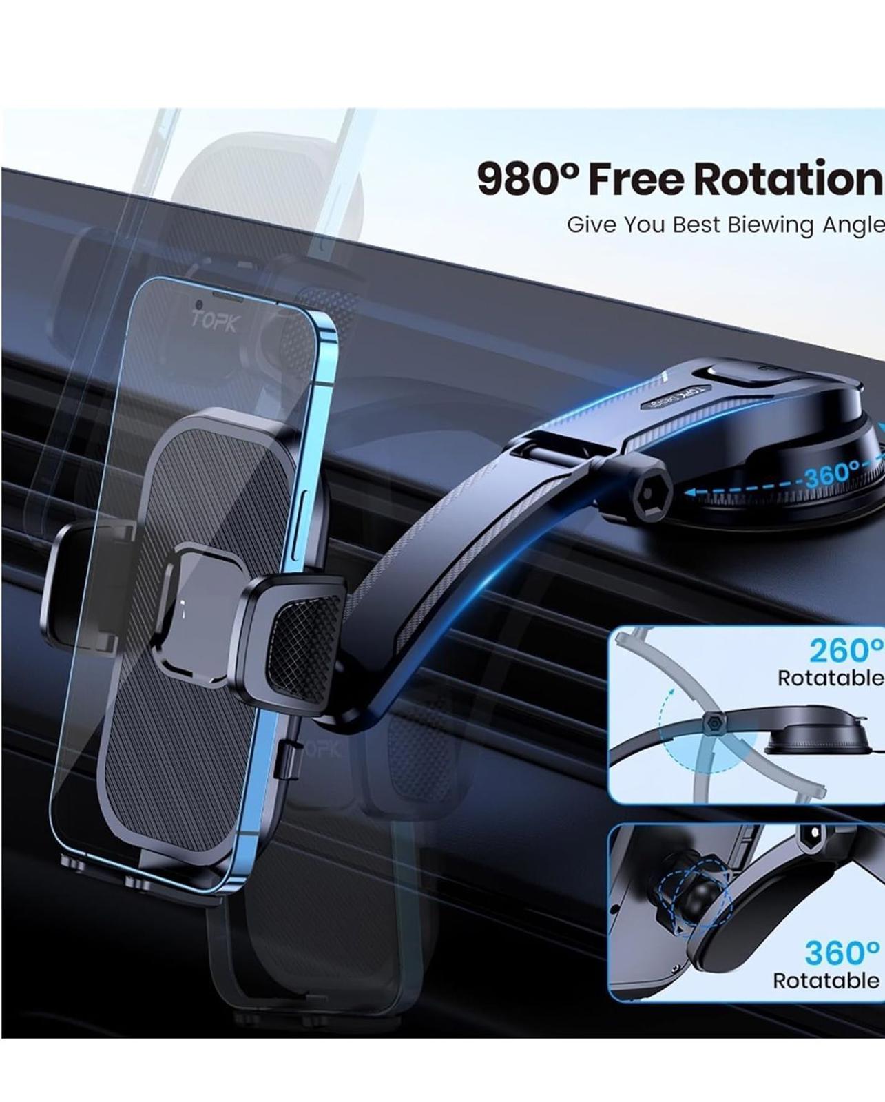 (NEW MSRP $50) Car Holder Dashboard Mount Android/iphone Rotatable Phone Holder