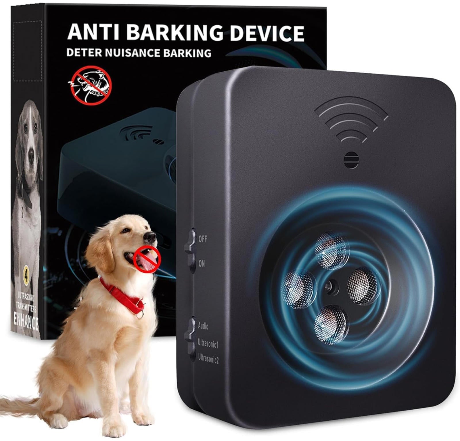 (NEW MSRP $35.99) Ultrasonic Dog Bark Deterrent Device–2 Modes, IPX4 Splashproof