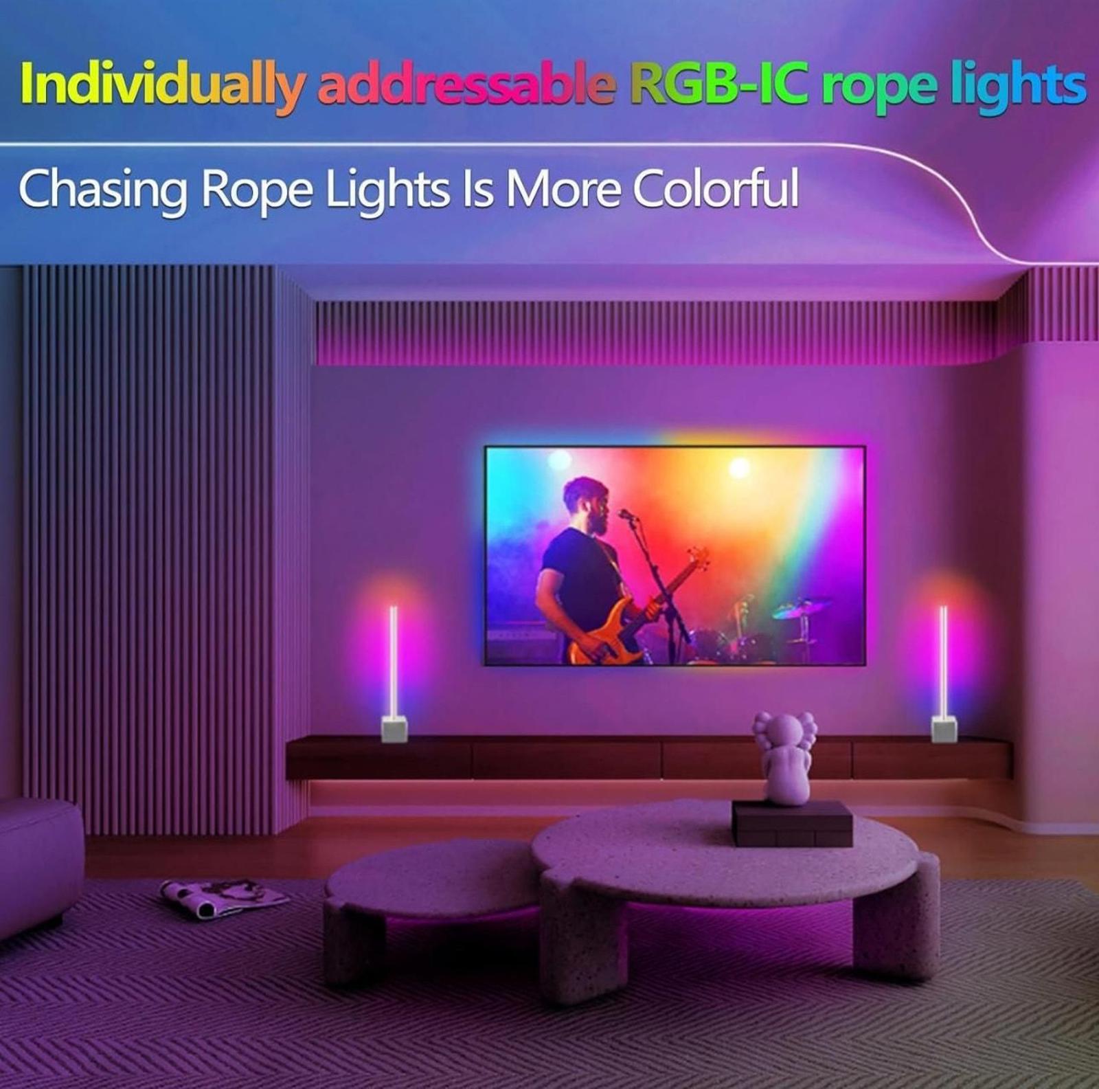 (MSRP $29.99) RGB+IC Neon Rope Lights – 6.6 ft USB-Powered Flexible LED Strip