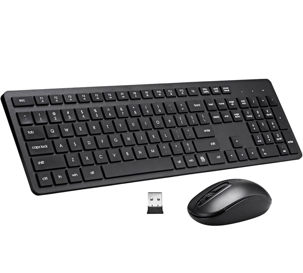 (NEW MSRP $21.99) Wireless Silent Cordless Keyboard Mouse Combo