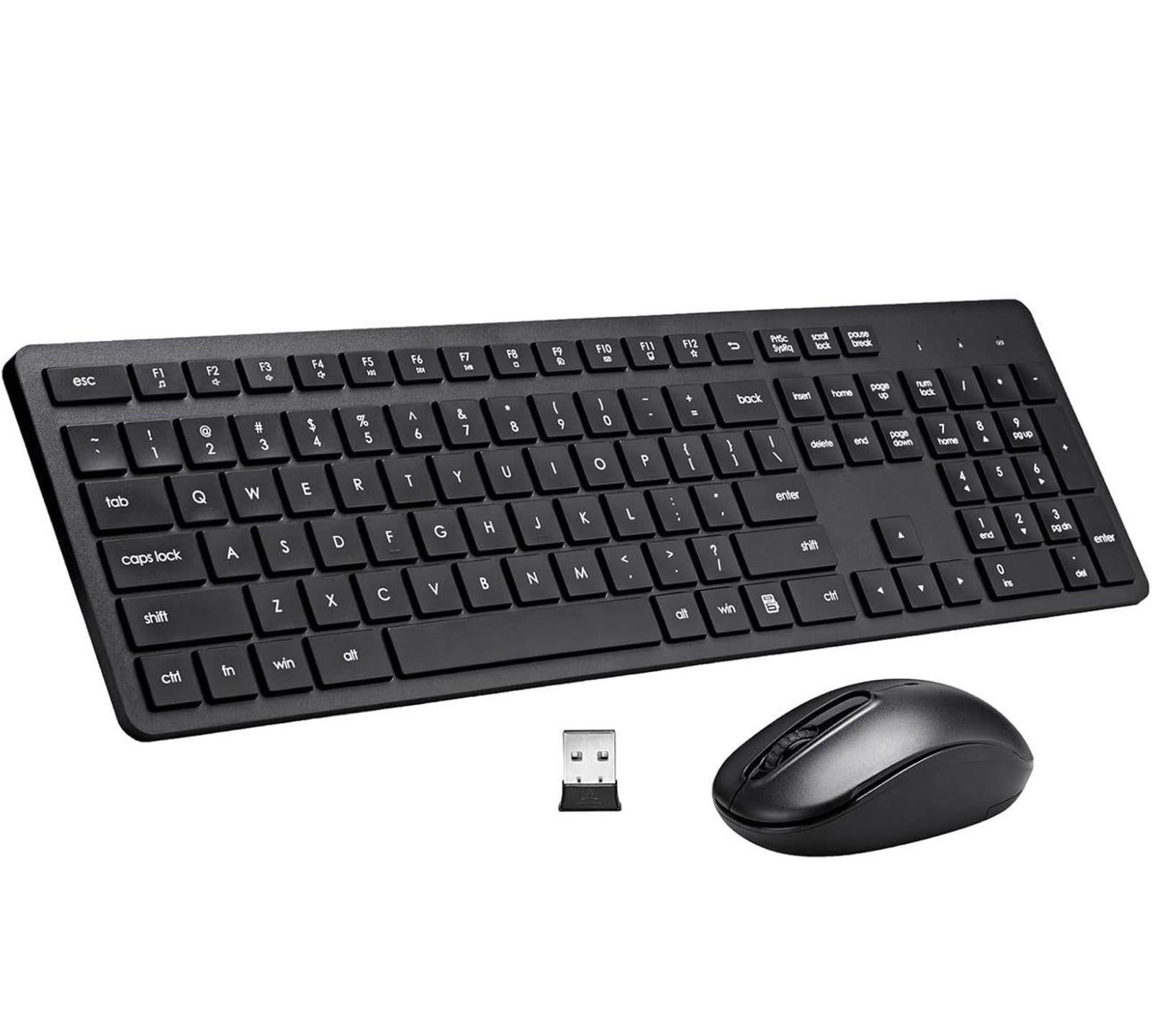 (NEW MSRP $21.99) Wireless Silent Cordless Keyboard Mouse Combo
