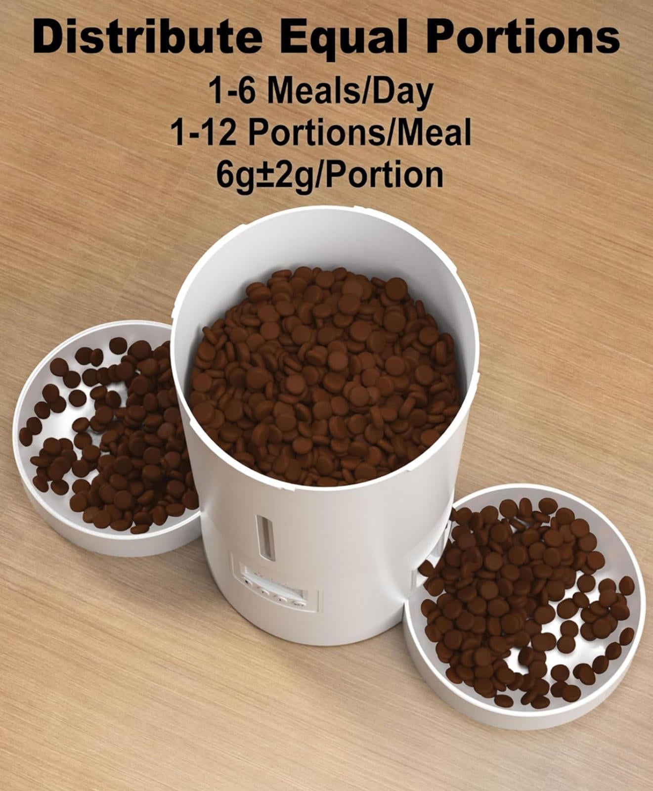 (MSRP $49.99) Dual Pet Feeder–4.2L, 6 Meals/Day,Voice Record,USB & Battery Power