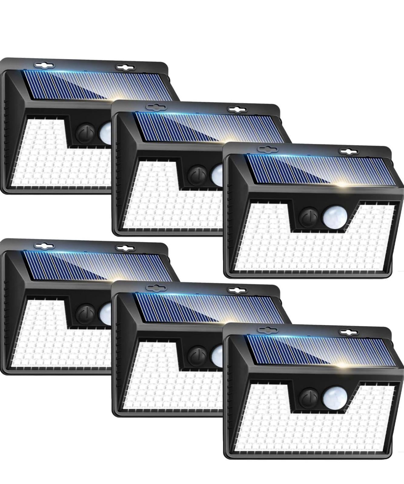 (NEW MSRP $29.99) Solar Lights Outdoor Motion Sensor 6-Pack, Waterproof