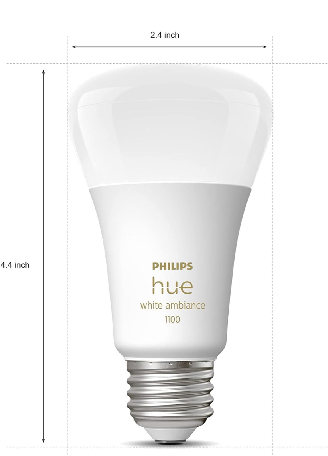 (MSRP $39.99) Philips Hue White A19 Smart LED Bulbs 2‑Pack, 60 W Eq., Soft White
