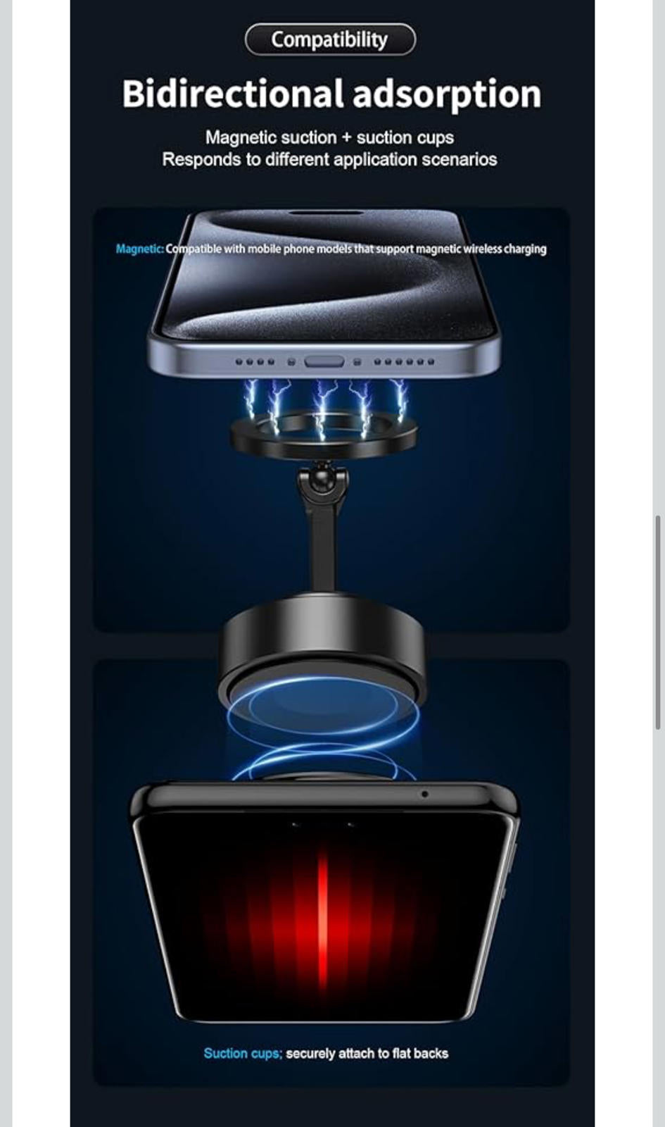 (NEW MSRP $24.99) ENZZONE 15W MagSafe Suction Mount with Wireless Charging