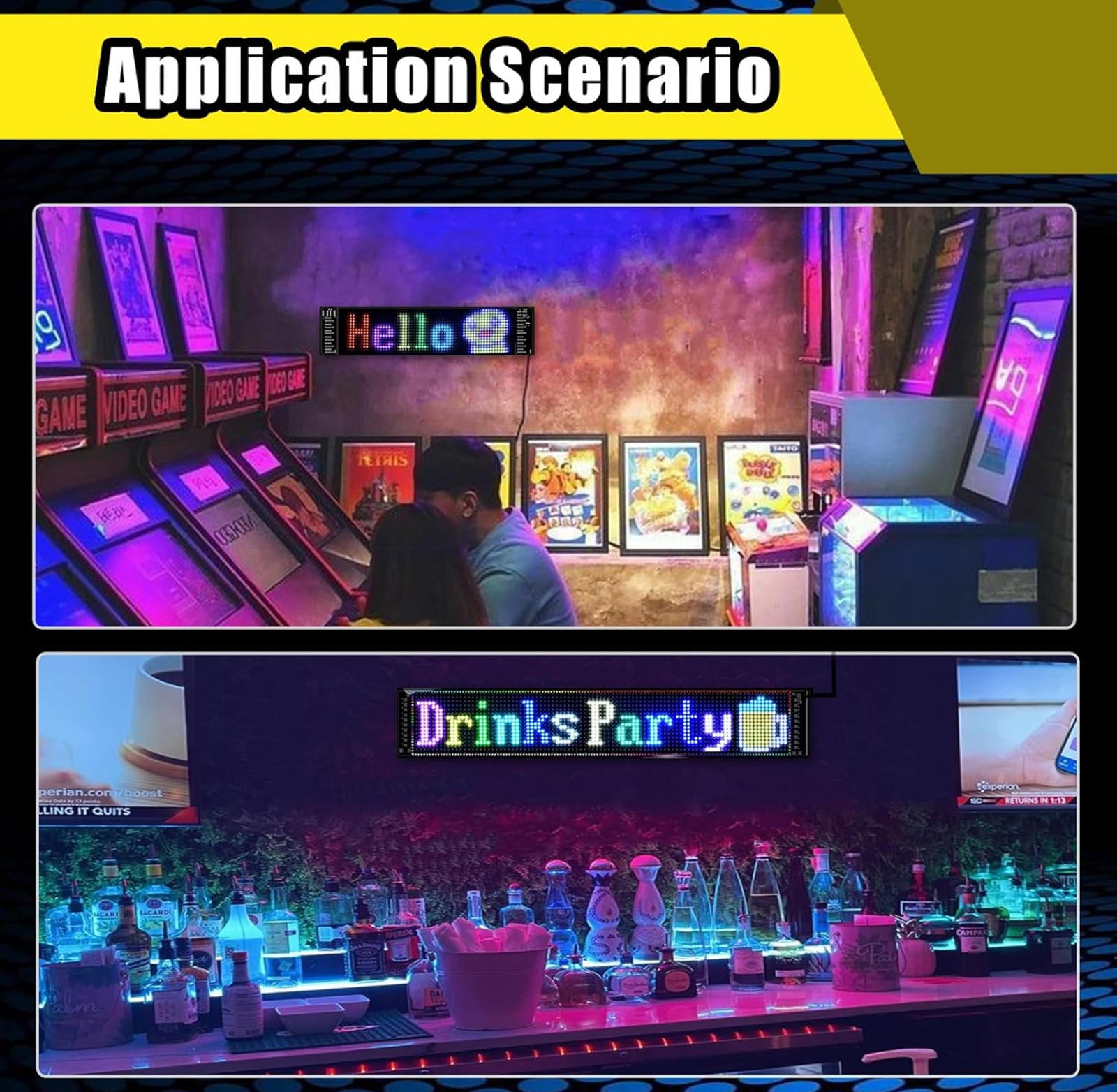 (NEW MSRP $39.99) Programmable LED Sign – Flexible, Bluetooth App, Animated 🚗💬