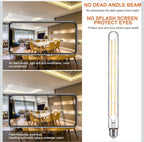 (MSRP $39.95) Pack of 6: 12W Edison-Style LED T10 Tubular Bulb – Dimmable E26