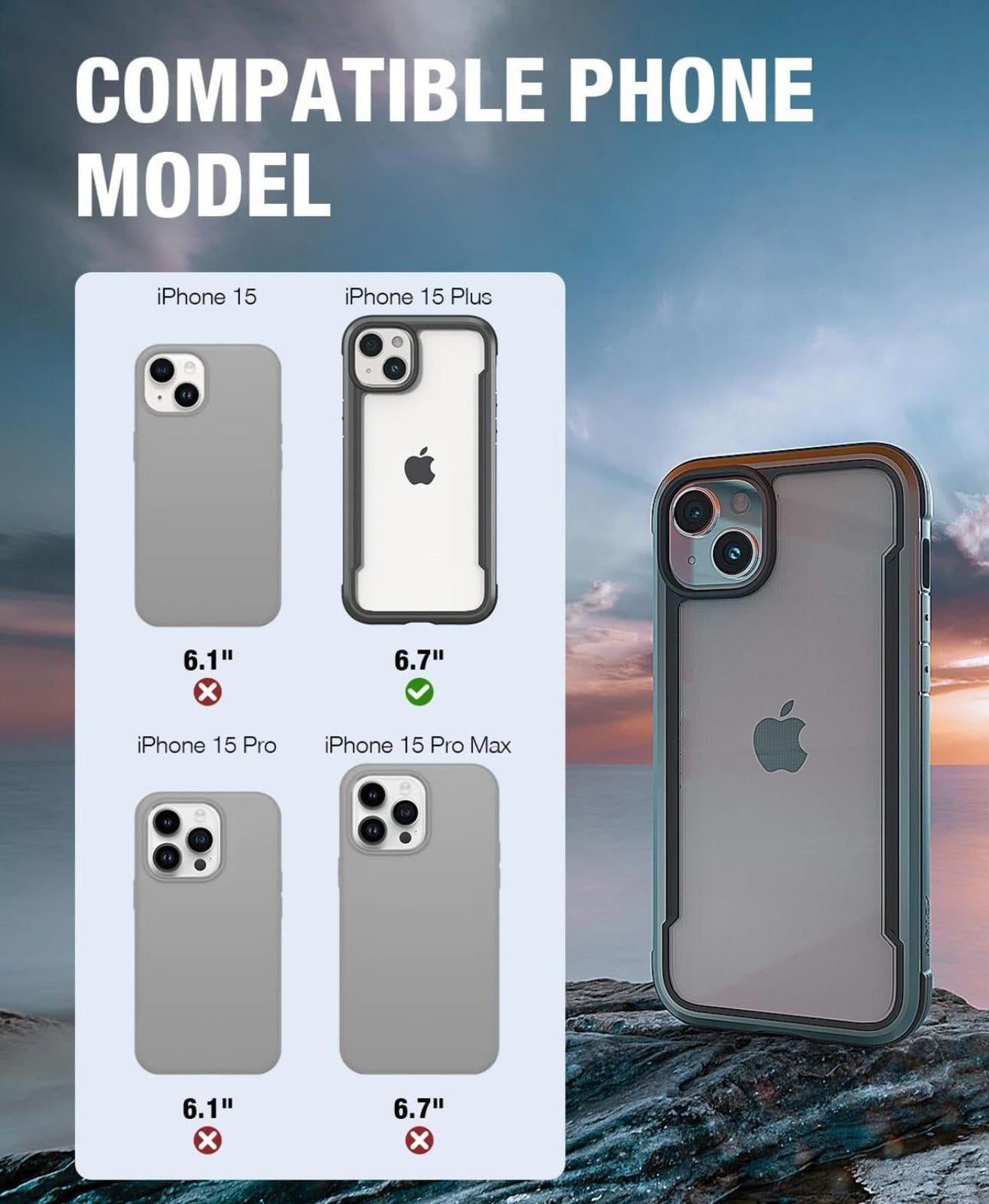 (MSRP $29.99) RAPTIC iPhone 15 Plus Case – Shockproof Military Grade Drop Tested