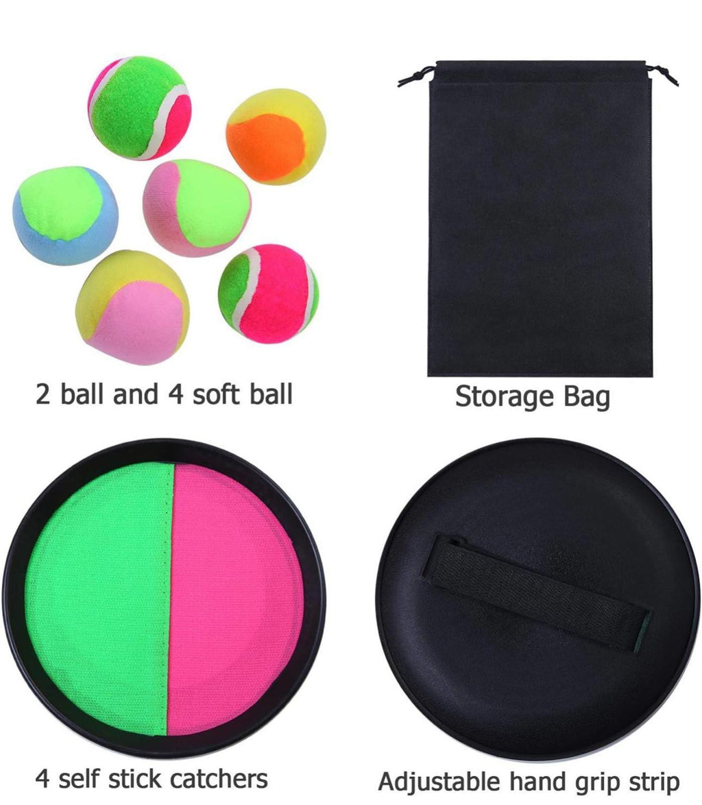 (NEW, MSRP $15.99) Aneco Toss u0026 Catch Paddle Game Set: 4 Paddles, 6 Balls