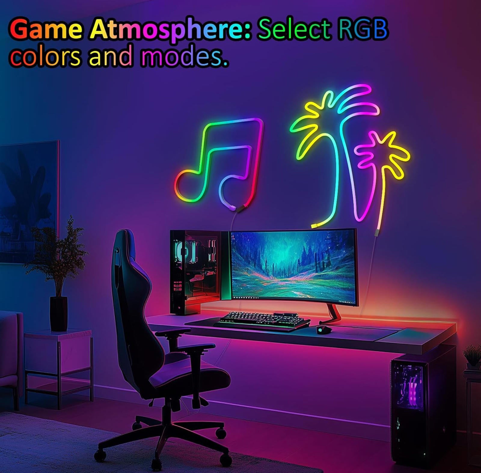 (NEW MSRP $19.99) 6.4ft LED Neon Rope Light Strip– App & Remote, Flexible Design