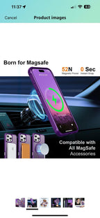 (New) Purple 360° Rotatable Magnetic Ring for iPhone 16 Pro Max Case, with Stand