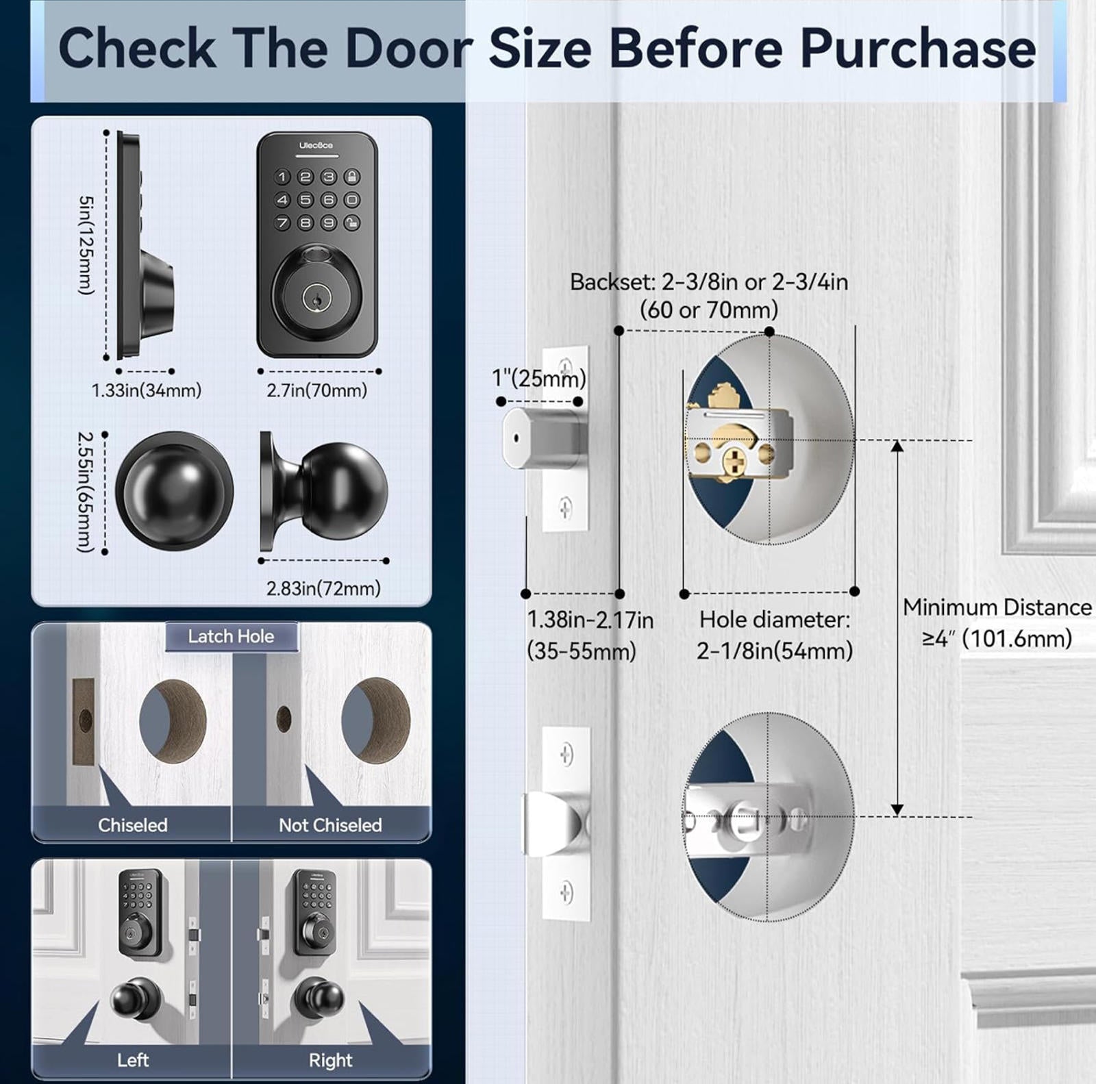(NEW MSRP $69.99) Fingerprint Keypad Deadbolt with Handle Set, Keyless Door Lock
