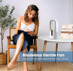 (MSRP $42.99) KONSIDEN 11.8” Bladeless Desk Fan – Quiet, 3 Speeds, Touch Control