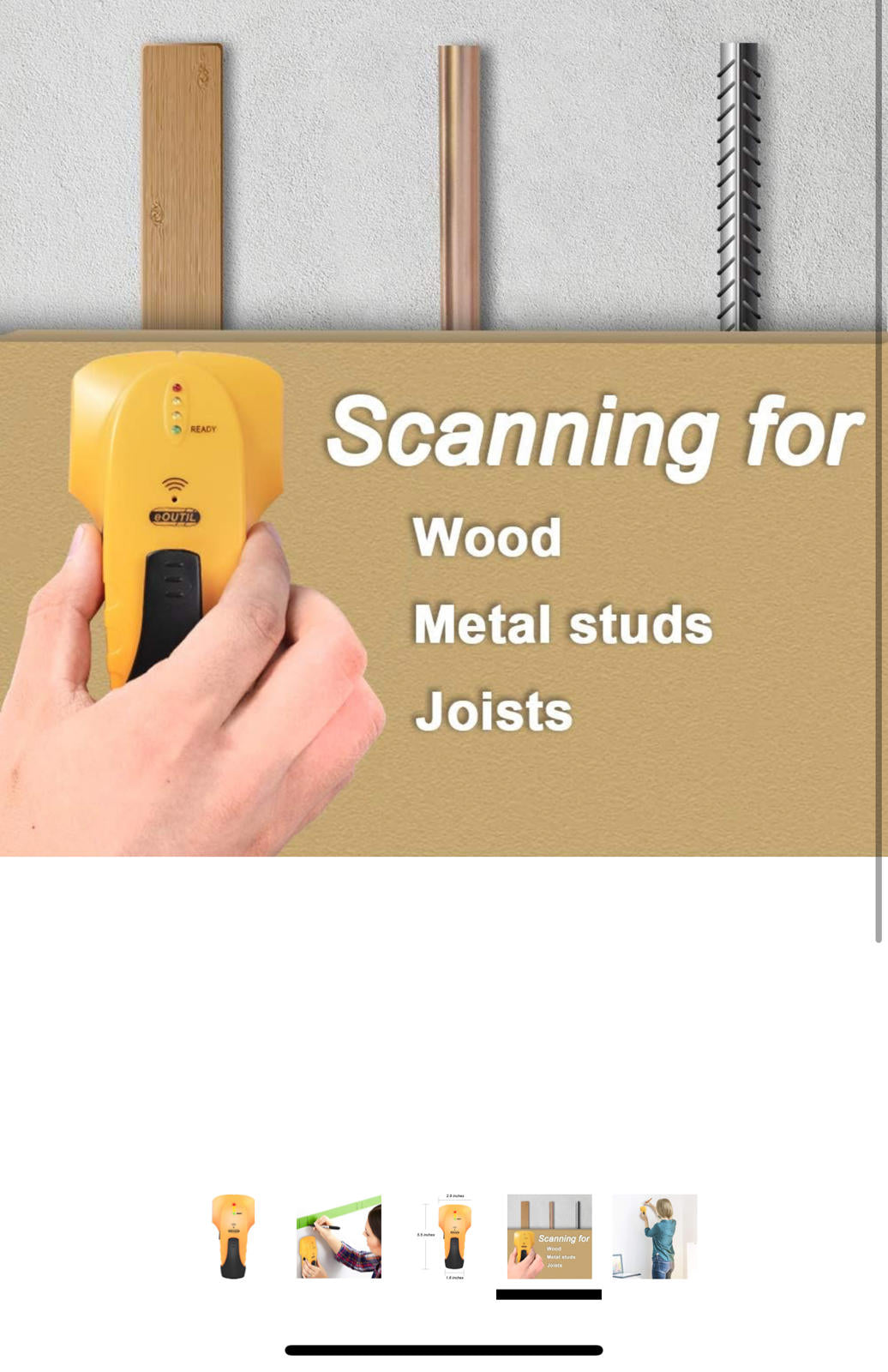 (MSRP $18.99) eOUTIL ST100B Stud Finder – Wall Scanner for Wood & Metal 🛠️🔦