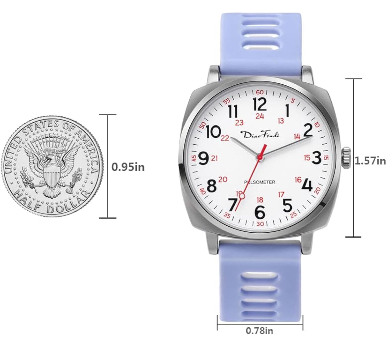 (MSRP $19.99) Waterproof Nurse Watch – 24‑Hour Dial with Second Hand (NO BOX)