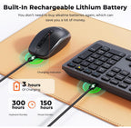 (MSRP $39.99) MEETION C2000 Keyboard & Mouse Combo – Bluetooth/2.4G, 300 h Use ⚡