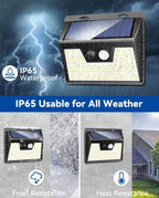 (NEW MSRP $29.99) Solar Lights Outdoor Motion Sensor 6-Pack, Waterproof