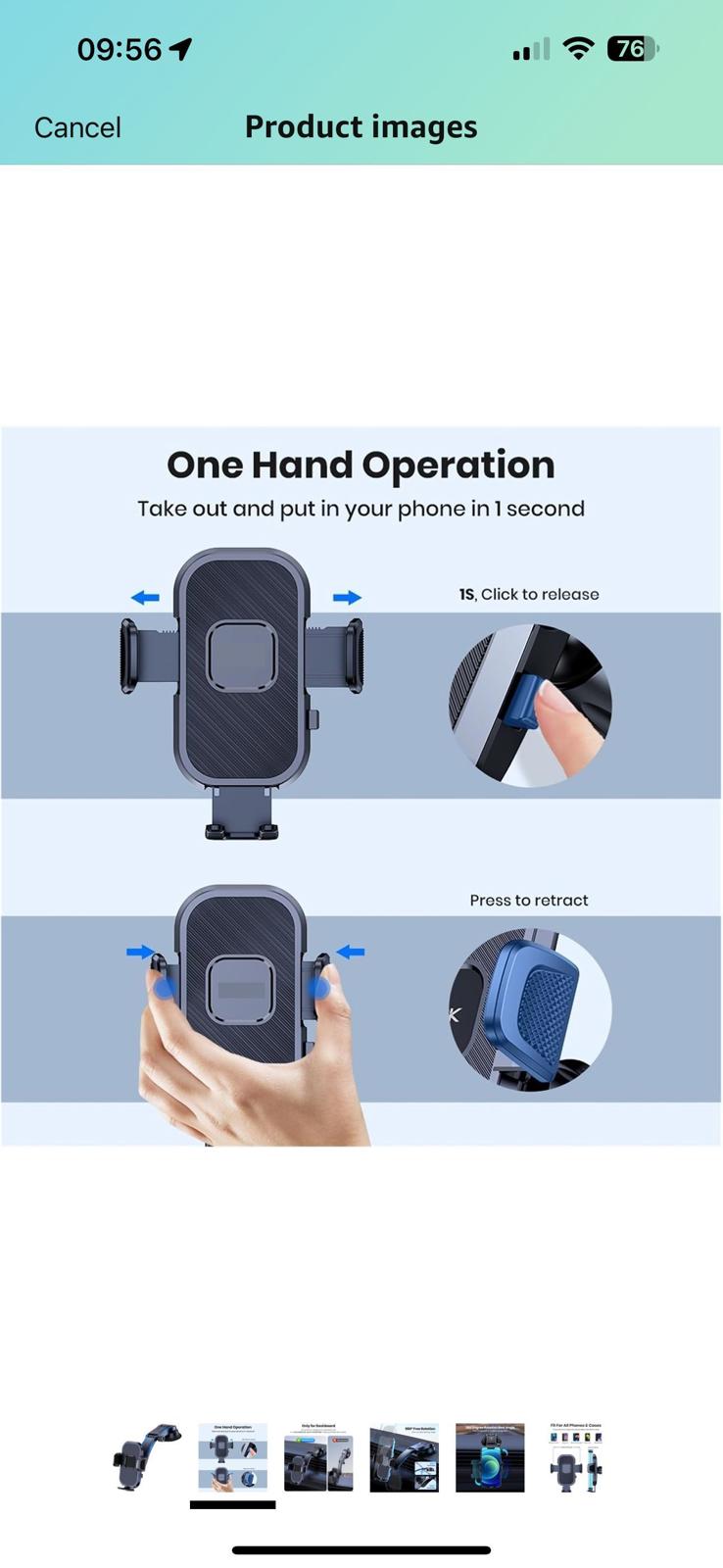 (NEW MSRP $50) Car Holder Dashboard Mount Android/iphone Rotatable Phone Holder