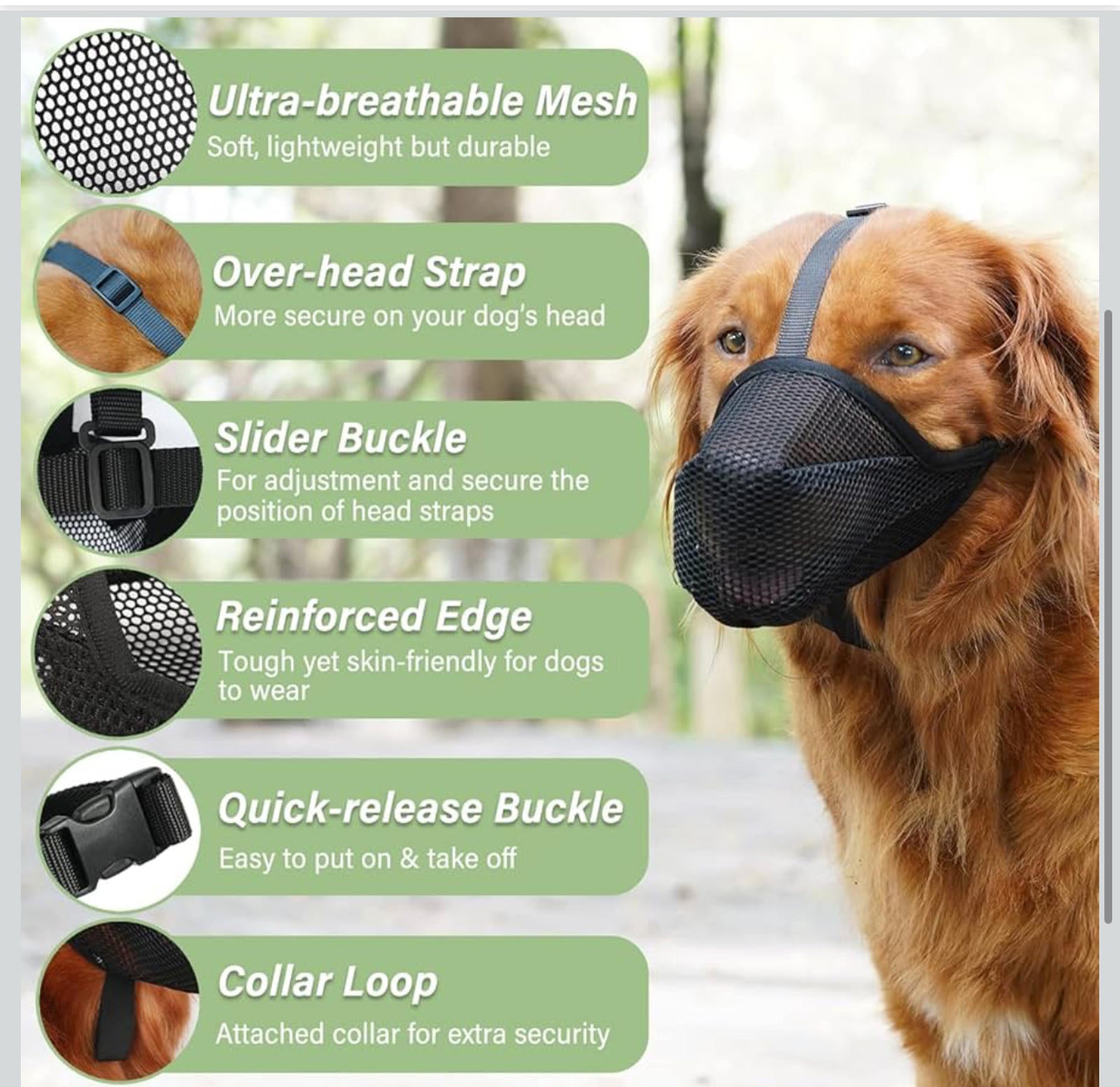 (NEW MSRP $19.95) Mayerzon Soft Mesh Dog Muzzle (XS) – Lightweight & Breathable