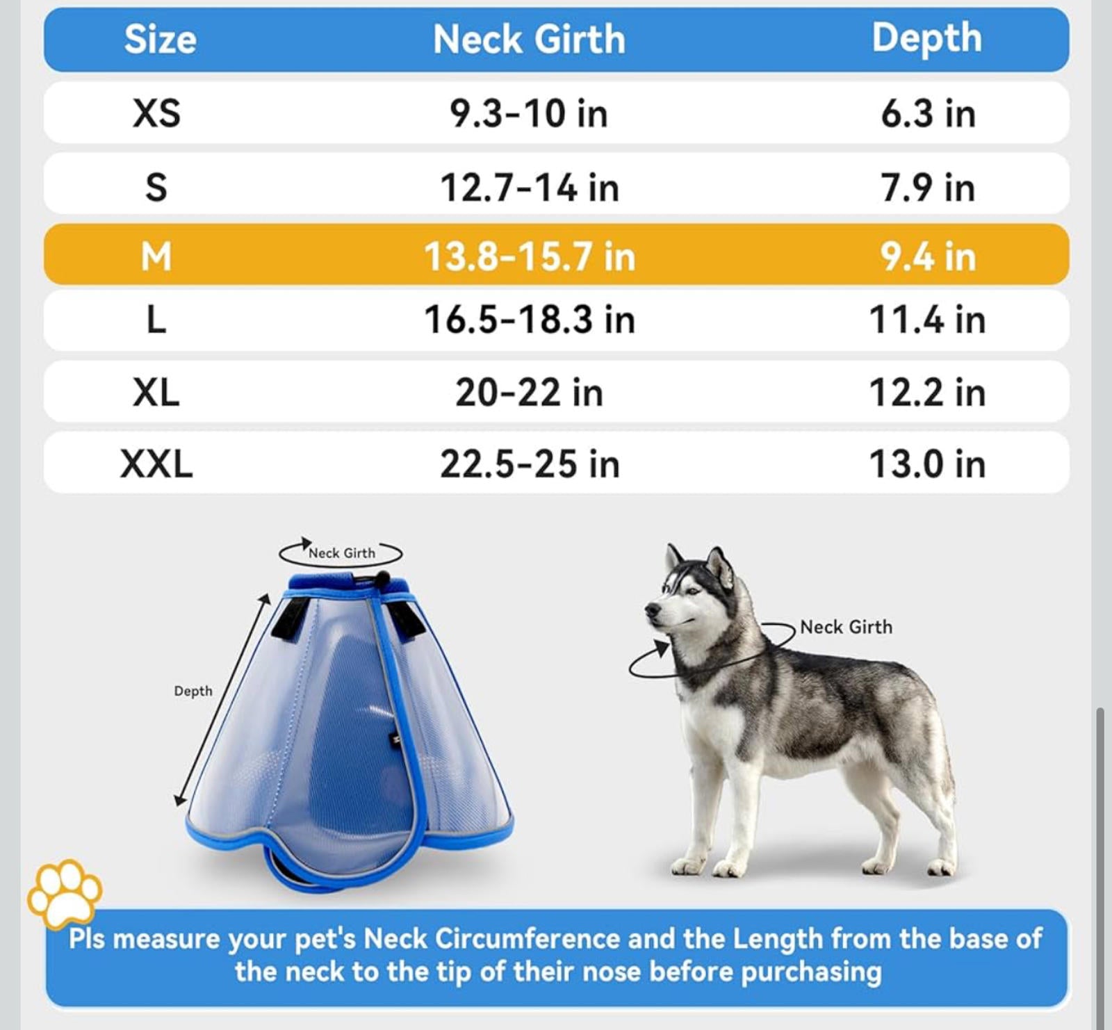 (MSRP $30.99)  Blue (Medium) Soft Dog Cone Collar – Breathable Recovery Cone