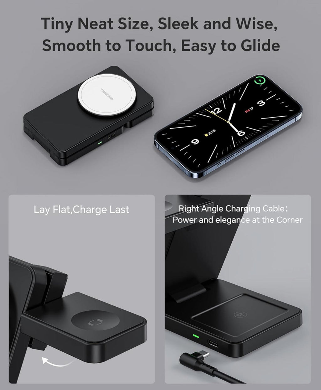 (MSRP $29.99) 3‑in‑1 Magnetic Wireless Charging Stand