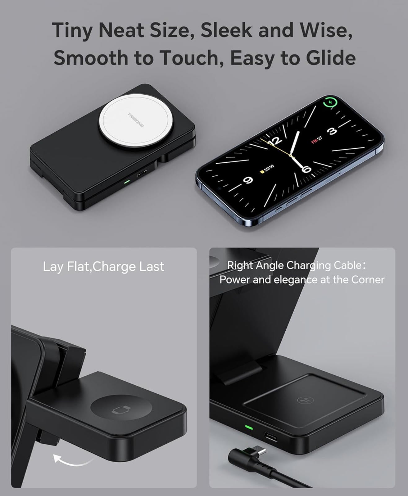 (MSRP $29.99) 3‑in‑1 Magnetic Wireless Charging Stand