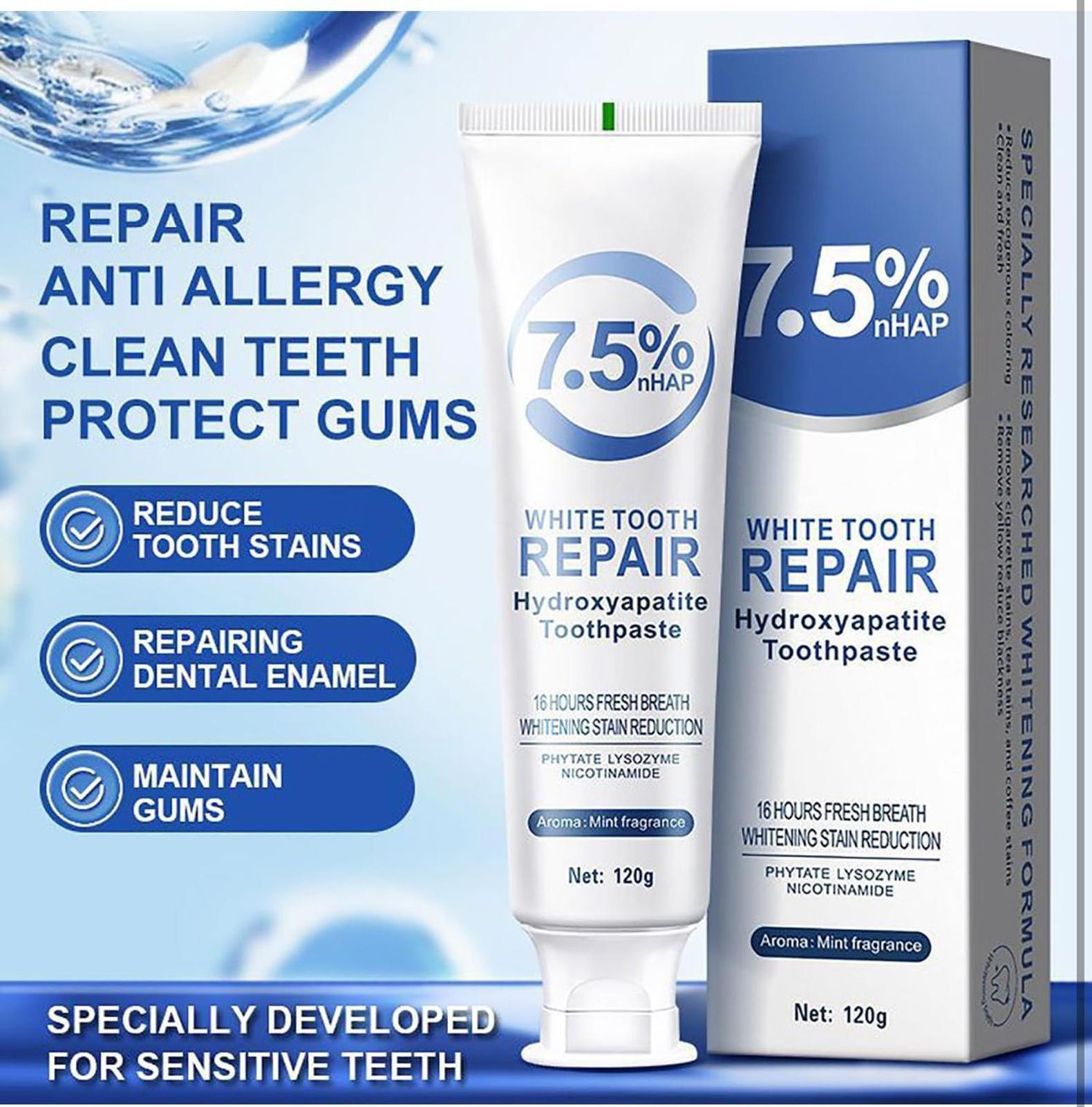 (MSRP $9.99) OVQ Hydroxyapatite Toothpaste – Enamel Protection, Fluoride-Free