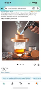 (MSRP $29.99) Cocktail Smoker Kit – Torch 4 Wood Chip Flavors for Cocktails