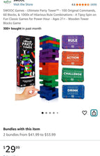 (NEW, MSRP $29.99) Ultimate Party Tower Game – 60 Blocks, 100 Commands