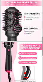 (MSRP $49.99) 4-in-1 Hair Dryer Brush & Styler – Volumizing Oval Barrel, Red