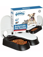 (NEW MSRP $24.99) Pawise 2 meal, 48 hour, automatic pet feeder with chiller mats