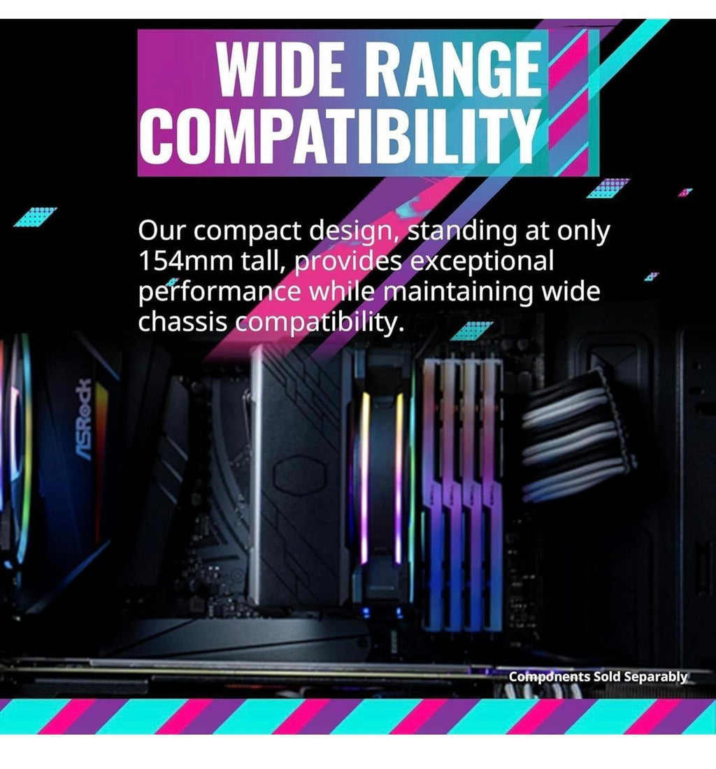 (NEW $31.70) Cooler Master Hyper 212 Halo CPU Cooler, ARGB Fan & Dual Heatpipes