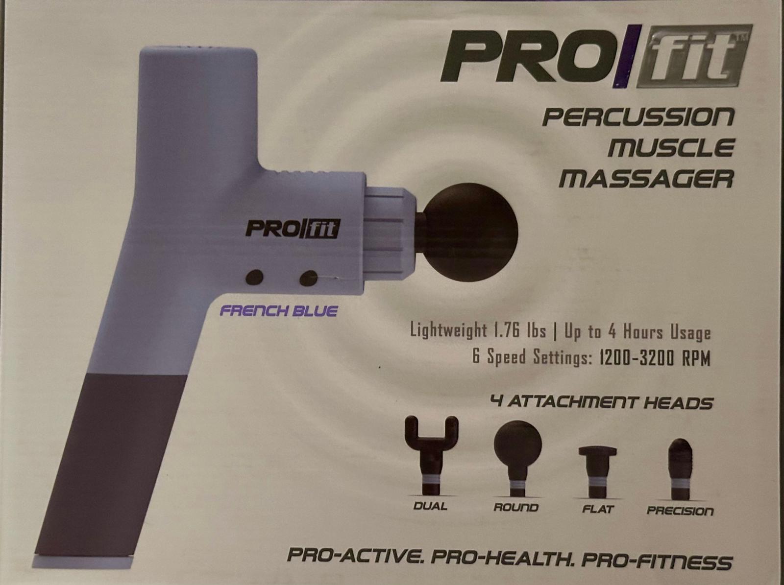 (NEW, MSRP $74.99) Percussion Muscle Massager by ProFit - Light Blue