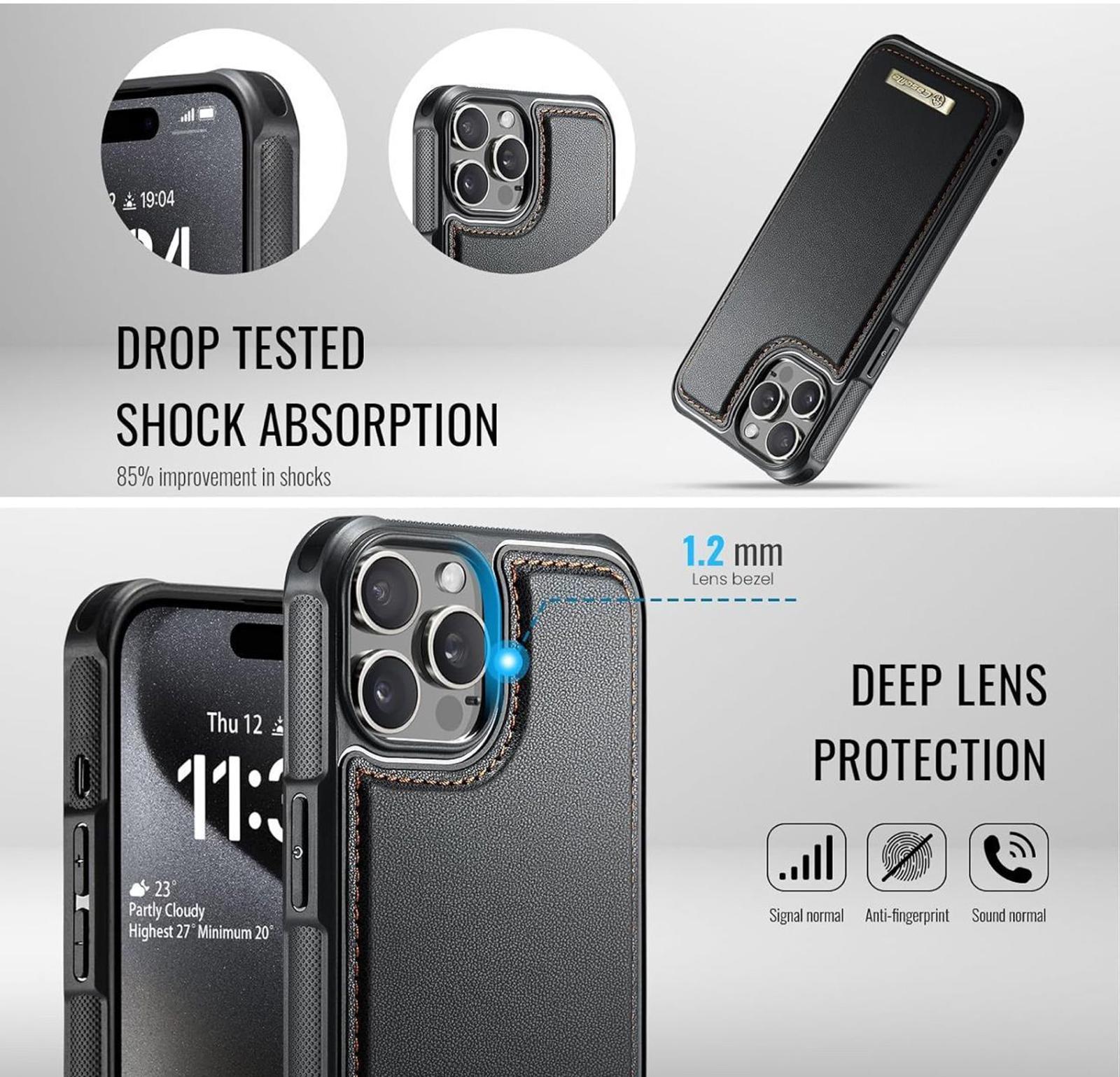 (NEW, MSRP $32.99) SILVER 2-in-1 Detachable Wallet Case for iPhone 13/14 Pro Max