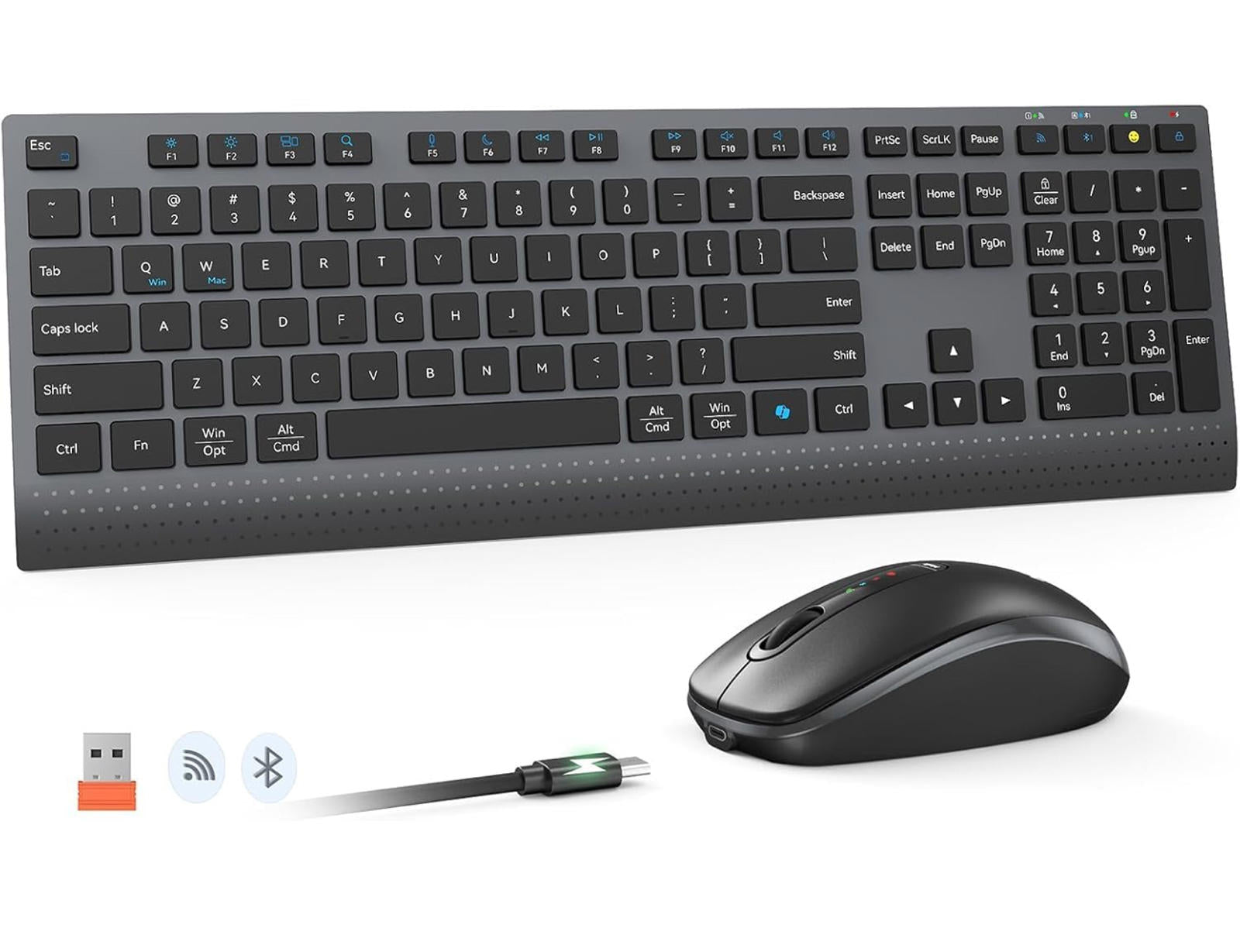 (MSRP $39.99) MEETION C2000 Keyboard & Mouse Combo – Bluetooth/2.4G, 300 h Use ⚡