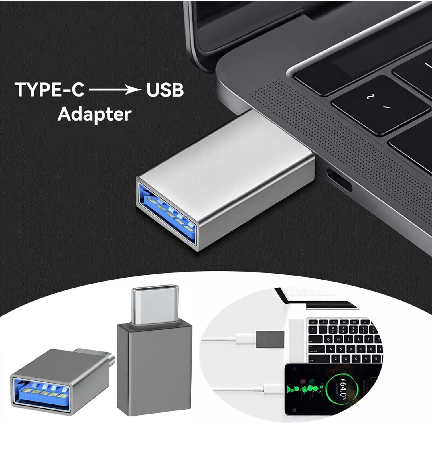 (NEW) Welldiea USB‑A to USB‑C OTG Adapter 4‑Pack – USB 3.0 Fast Pass‑Through